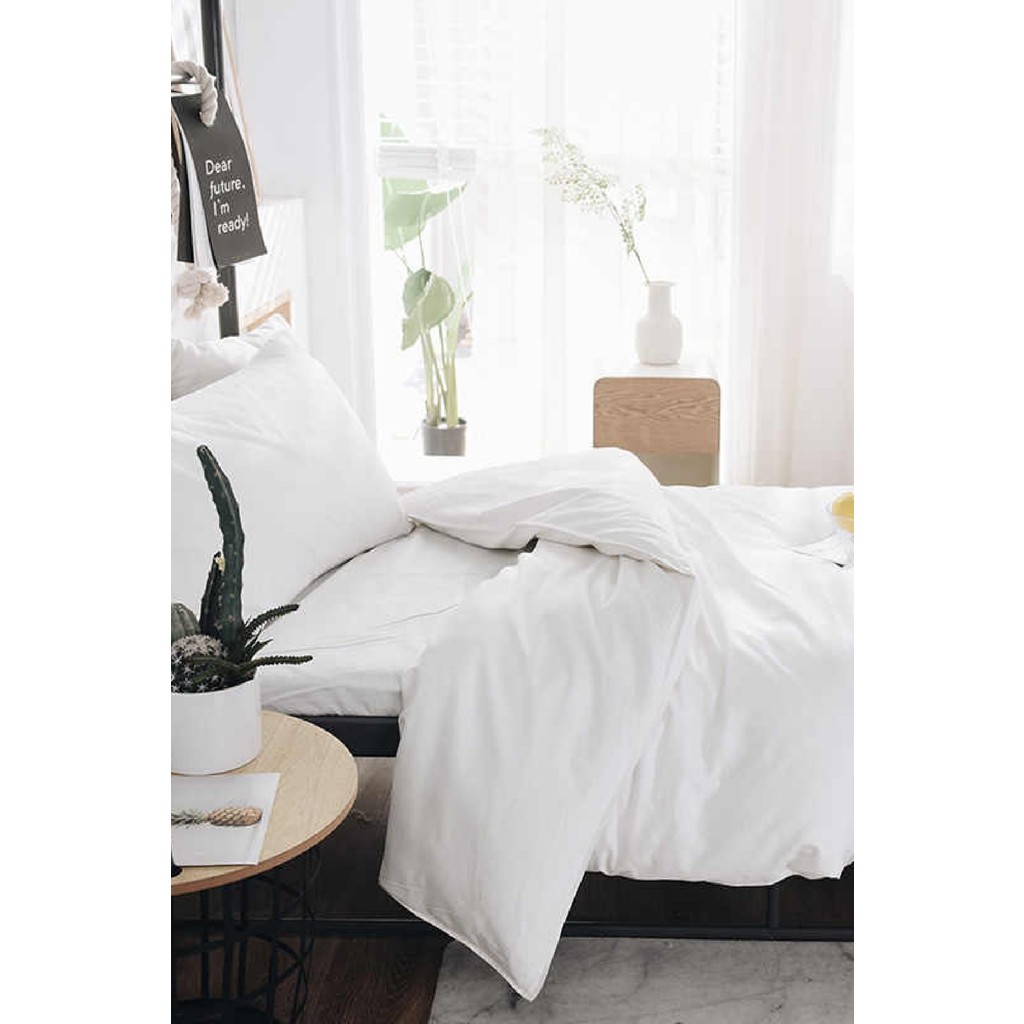 Laliva Çarşafı Lastikli Beyaz & Beyaz Nevresim Takımı Doğal Sağlıklı Pamuk Tek Kişilik Ranforce - 160 x 220 cm Nevresim Takımı Fiyatı