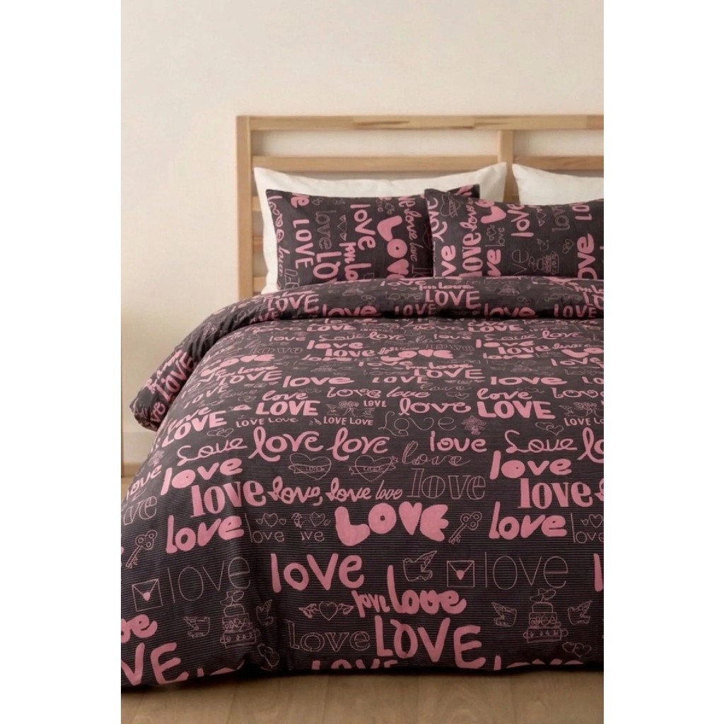 Laliva Love Çift Kişilik Çarşafı Lastikli-Pamuk Nevresim Takımı- - Pembe 1 - 200 x 220 cm Nevresim Takımı Fiyatı