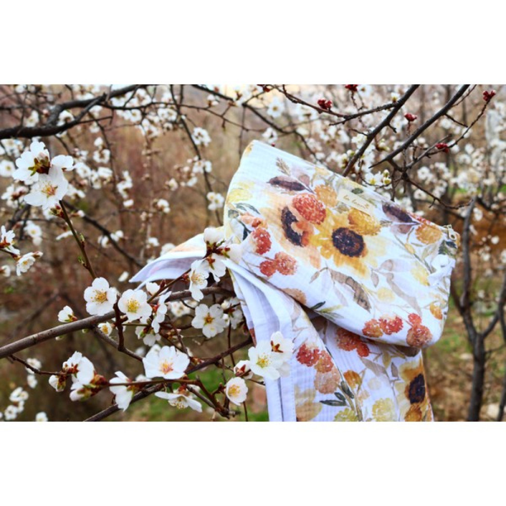 LaLoom Organics LaLoomOrganics FlowerArt Organik Pamuk 4 Katlı Müslin Set - Sarı Oto Boyaları Fiyatı