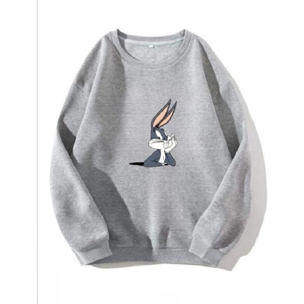 Laluvia Bugs Bunny Baskılı Gri Sweatshirt Bayan Sweatshirt Fiyatı