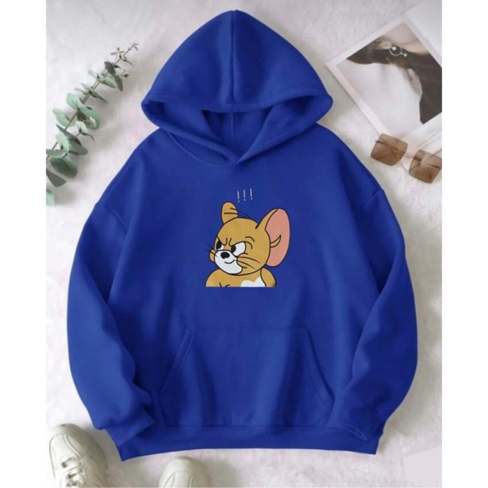 Laluvia Unisex Saks Mavisi Jerry Baskılı Kapüşonlu Swetshirt Bayan Sweatshirt Fiyatı