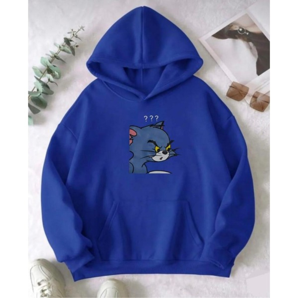 Laluvia Unisex Saks Mavisi Tom Baskılı Kapüşonlu Swetshirt Bayan Sweatshirt Fiyatı