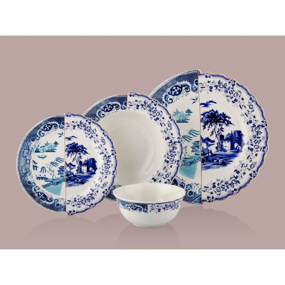 Lamadore Blue Blanc Yemek Takımı 24 Parça 6 Kişilik Yemek Takımı Fiyatı