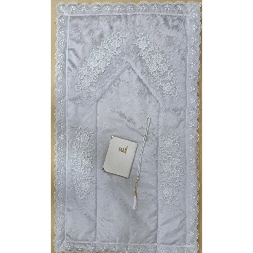 Lamazi Home Lamazihome 3 Parça Gri Seccade Seti Seccade Takımı Çeyizlik Papatya - 70 x 120 cm Seccade Fiyatı