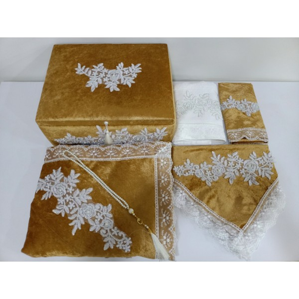 Lamazi Home Lamazihome Kadife Sandıklı Seccade Seti Bohça Takımı 6 Parça - Kahverengi - 70 x 120 cm Seccade Fiyatı