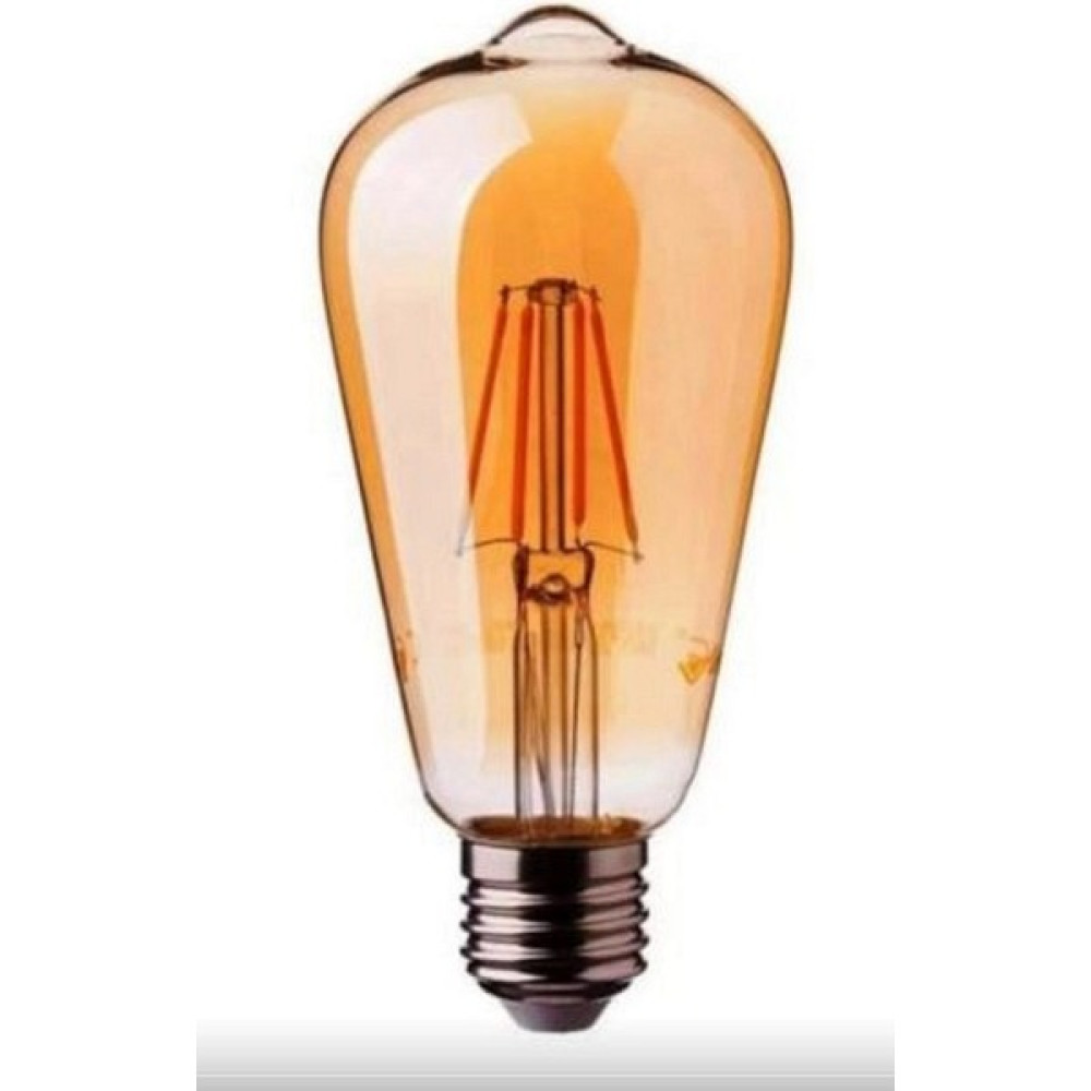 Lambada Edison Lambam ST64 4 Watt Dimmerli Sarı Işık Amber Dekoratif Rustik LED Ampul 1 Yıl Garantili RF-4W (Armut Tip) - Günışığı Tasarruflu Ampul Fiyatı