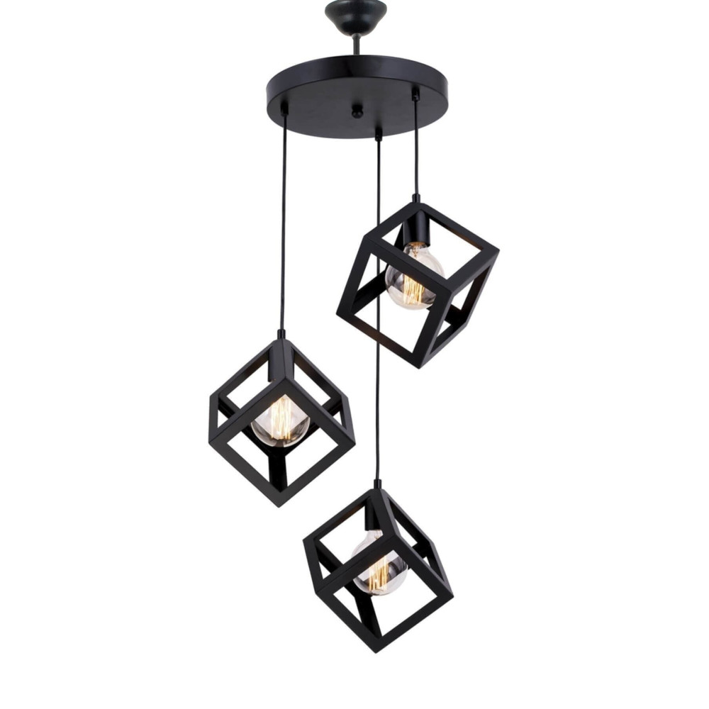 Lambadar Rustik Retro Model Geometrik Sarkıt Metal Küp Avize Avize Fiyatı