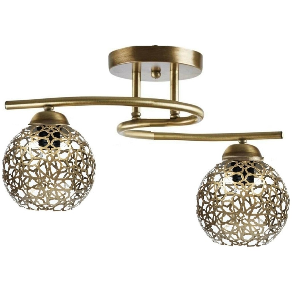 Lambadar S Model Modern Selçuklu Motifli Plafonyer Avize - Gold - 2 Avize Fiyatı