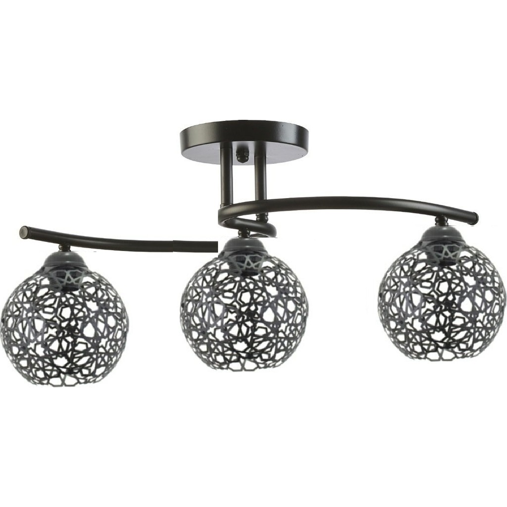 Lambadar S Model Modern Selçuklu Motifli Plafonyer Avize - Siyah - 3 Avize Fiyatı