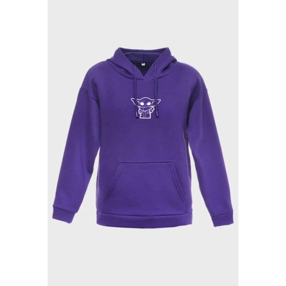 Lambadu LambaduBaby Yoda Minimal Baskılı Kapüşonlu Üç İplik Sweatshirt Oversize Hoodie Erkek Sweatshirt Fiyatı