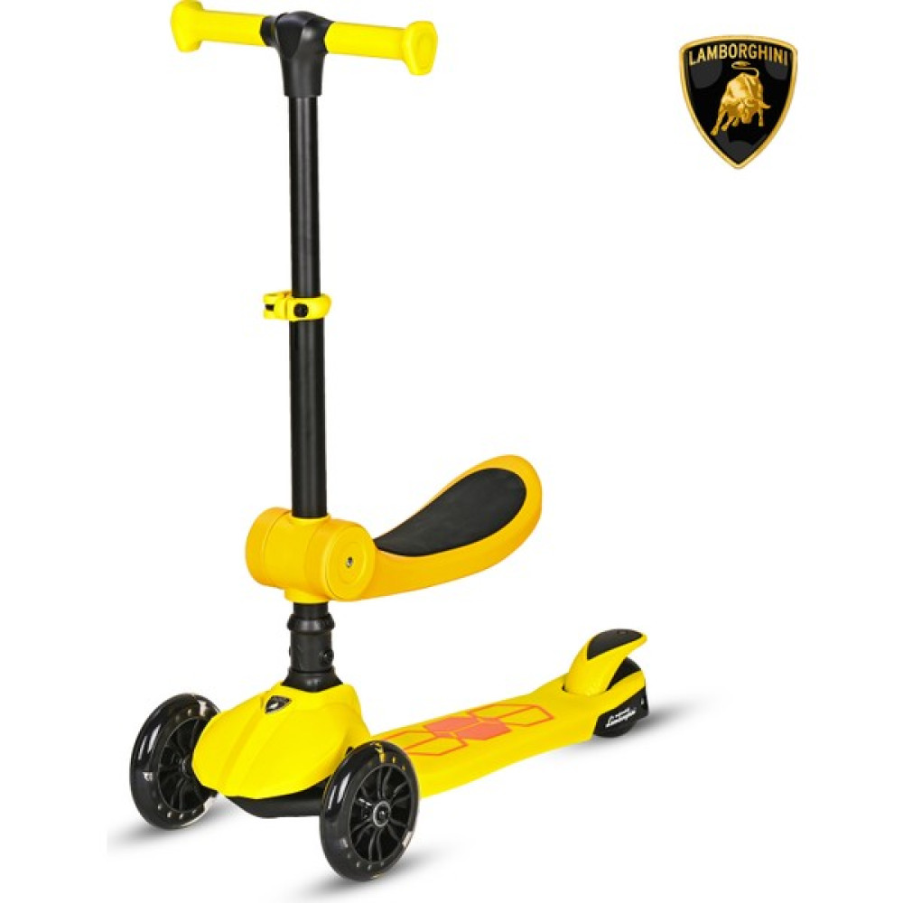 Lamborghini Lisanslı L5 2in1 Katlanabilir Oturaklı Işıklı 3 Tekerlekli Çocuk Scooter Sarı Açık Hava, Deniz ve Spor Oyuncakları Fiyatı