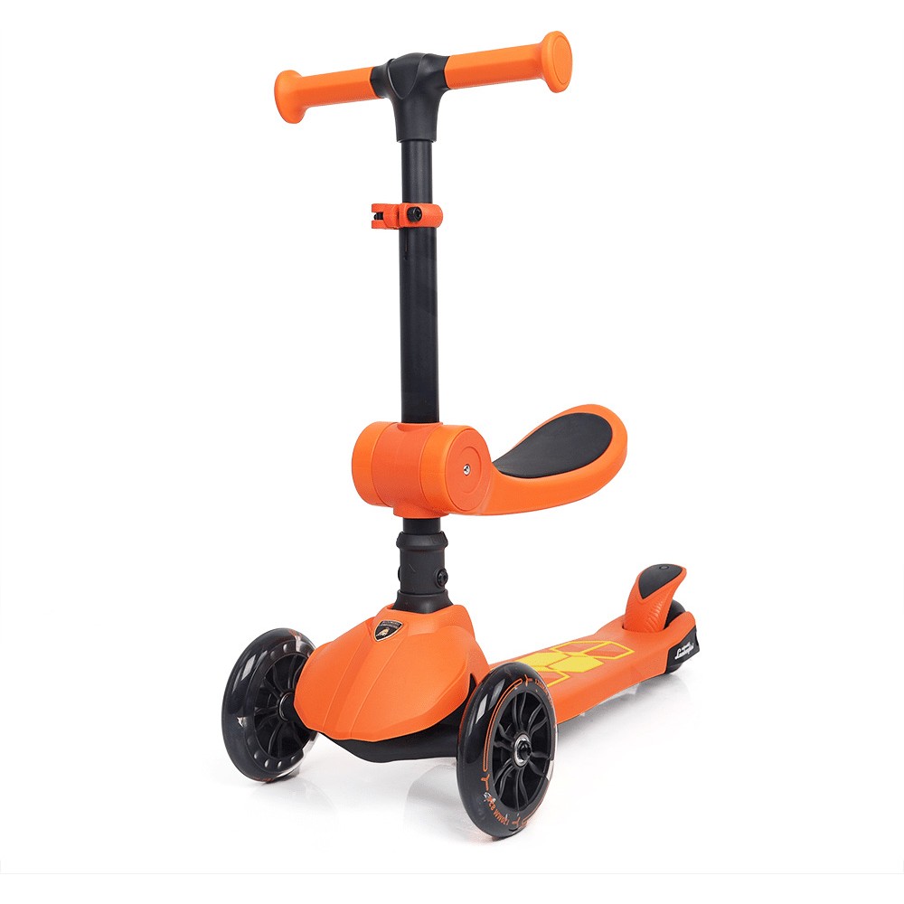 Lamborghini Lisanslı L5 2in1 Katlanabilir Oturaklı Işıklı 3 Tekerlekli Çocuk Scooter Turuncu - Turuncu - Siyah Diğer Fiyatı