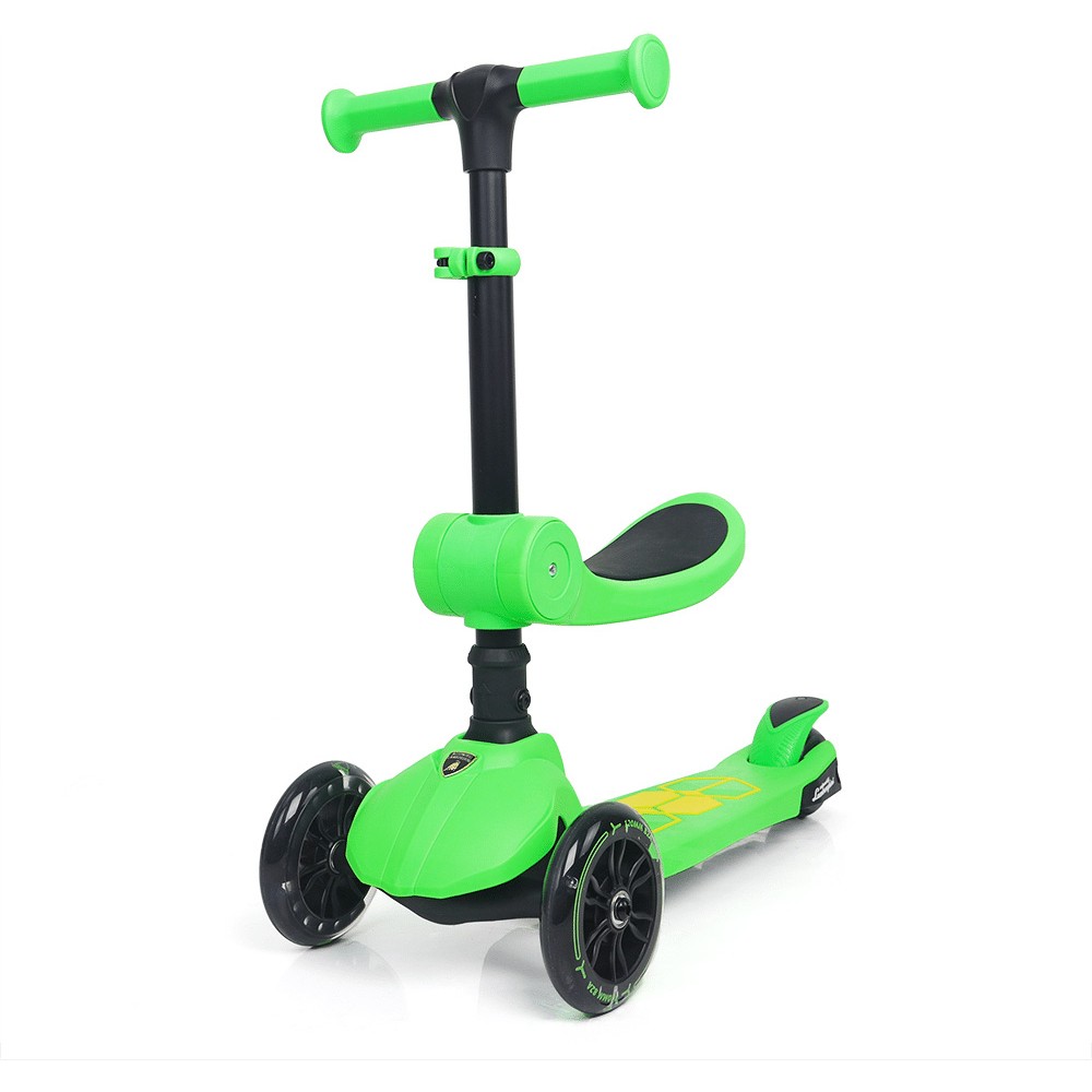 Lamborghini Lisanslı L5 2in1 Katlanabilir Oturaklı Işıklı 3 Tekerlekli Çocuk Scooter Yeşil - Yeşil - Siyah Diğer Fiyatı