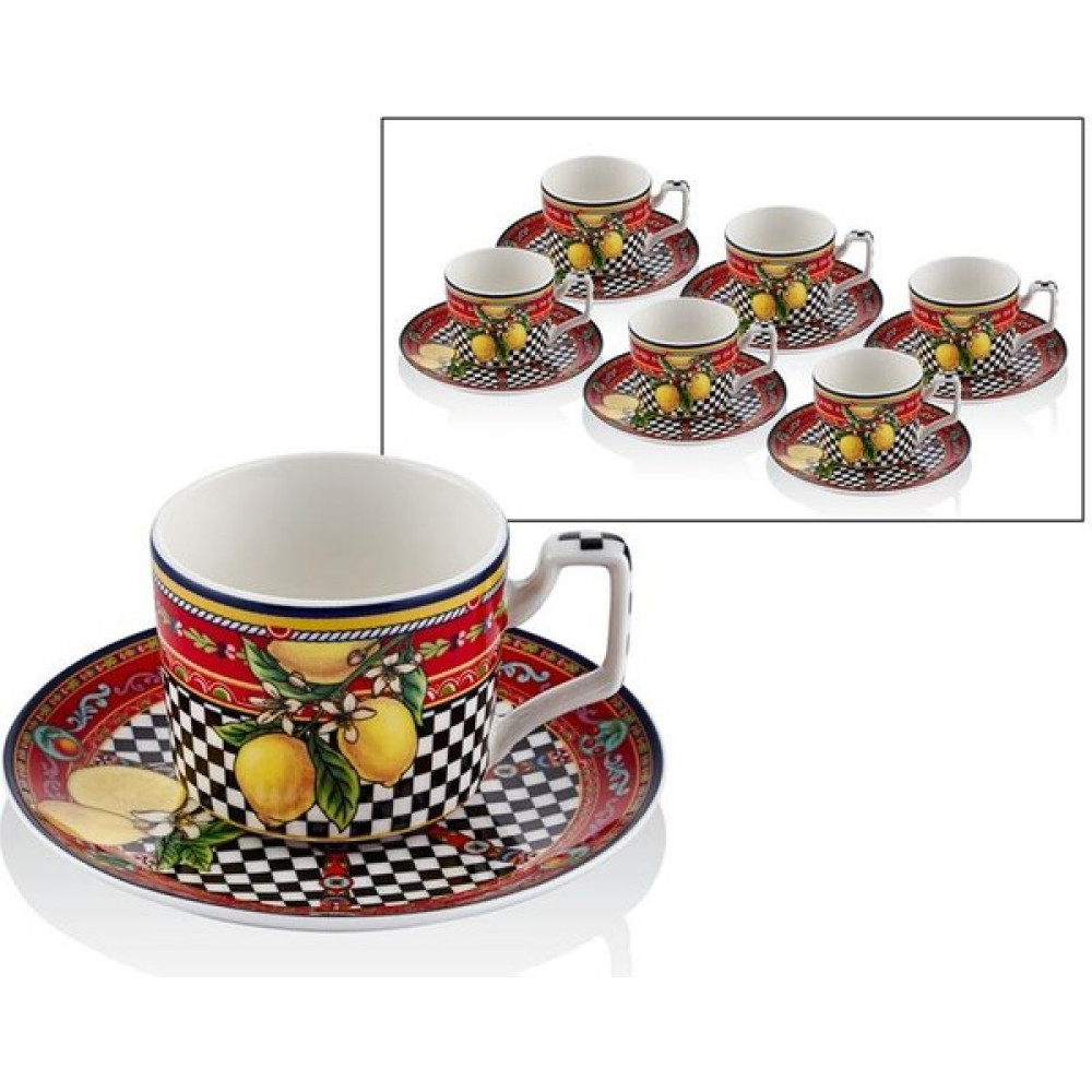 Lamedore Summer 6 Lı Kahve Fincan Takımı 1BSF-1901SM - Kırmızı Fincan / Bardak / Kahve Takımı Fiyatı