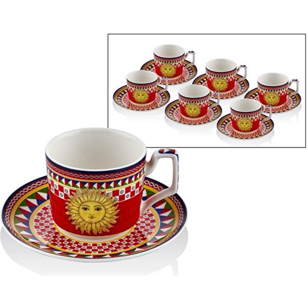 Lamedore Sunshine 6 Lı Kahve Fincan Takımı 13X5 cm 1BSF-1931SS - Kırmızı Fincan / Bardak / Kahve Takımı Fiyatı