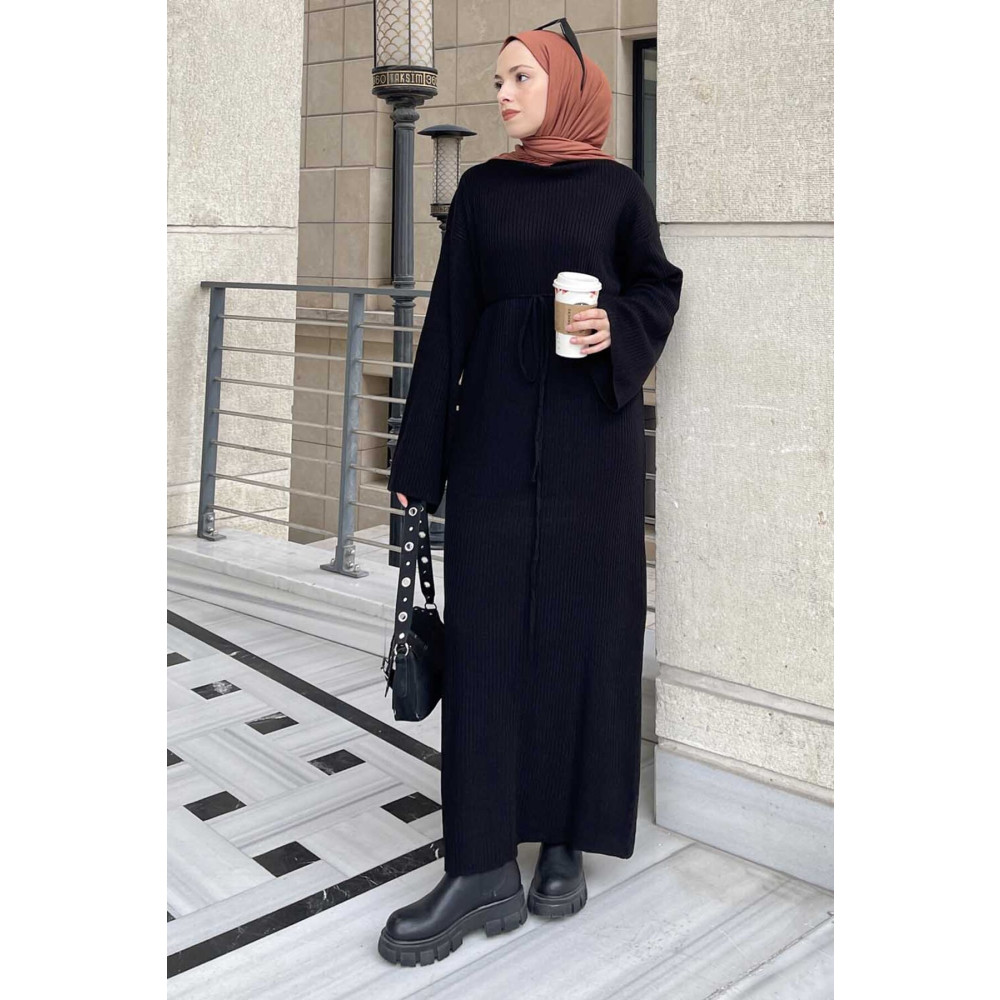 lamelif Yarasa Kol Triko Elbise STD Beden Tesettür Giyim Fiyatı