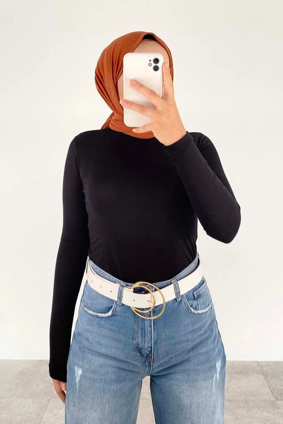 lamelif Yarım Balıkçı Yaka Düz Renk Body S Beden" Tesettür Giyim Fiyatı