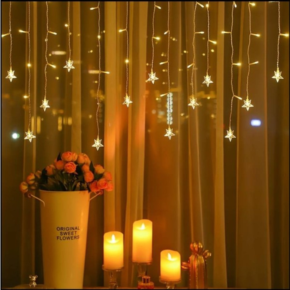 Lamfer CLZ192 Yıldız 4m 96 LED 19 Saçak 40-50-60CM Gün Işığı Yıldız Boyutu:7cm - 1 m - Renkli Led Aydınlatmalar Fiyatı