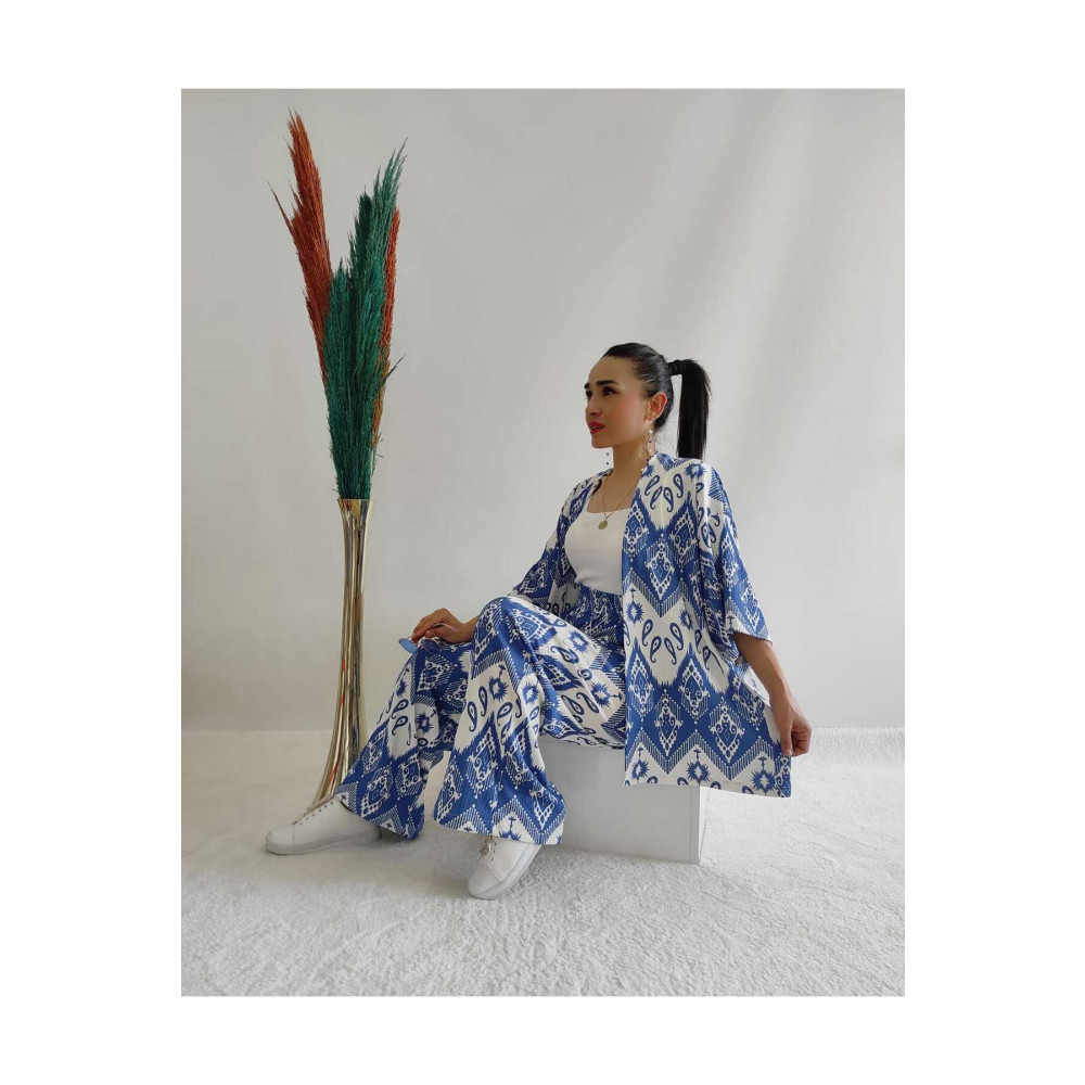 LAMİFUSTORE Desenli Ikili Kimono Takım ( Rahat Kalıp ) M Beden Kadın Giyim Fiyatı