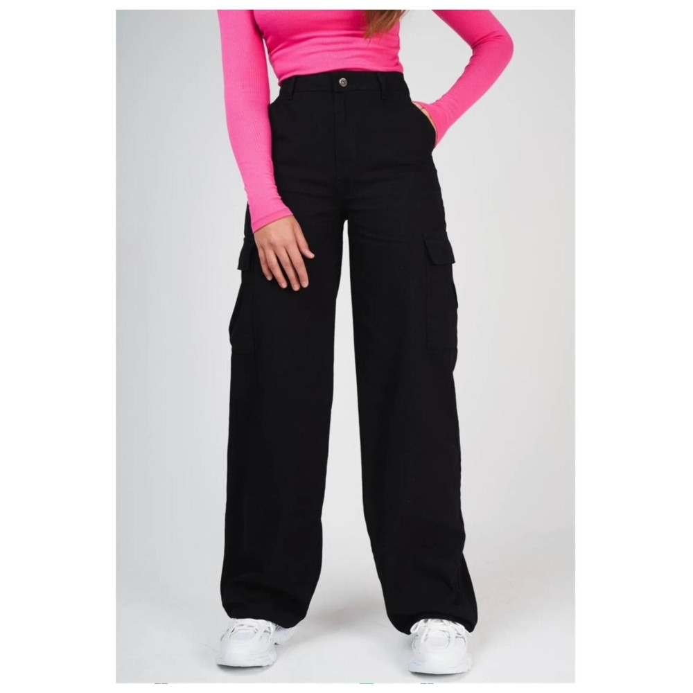 LAMİRAMOOD Black KargoCep Yüksek Bel Wide Leg Palazzo Trend 27 Beden Kadın Pantolon Fiyatı