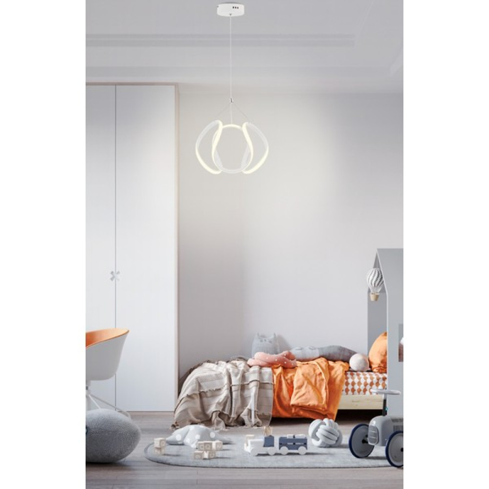 Lamore Home Buket Günışığı Ledli Beyaz Çocuk Odası Avizesi - Ahşap Avize Fiyatı