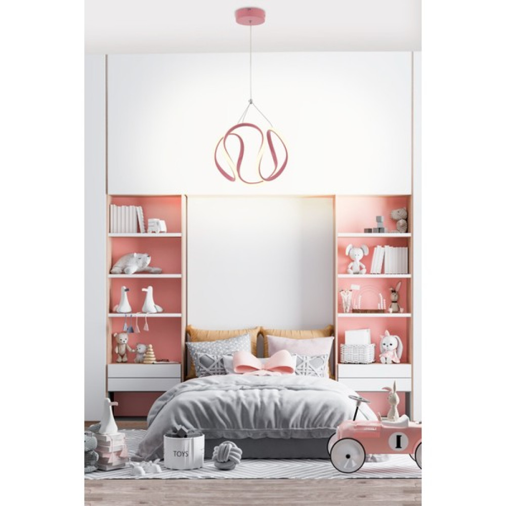 Lamore Home Buket Günışığı Ledli Pembe Çocuk Odası Avizesi - Ahşap Avize Fiyatı