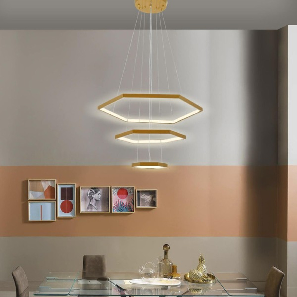 Lamore Home Dora Günışığı Ledli 3 Katlı Sarı Sarkıt Avize - 3'lü Avize Fiyatı