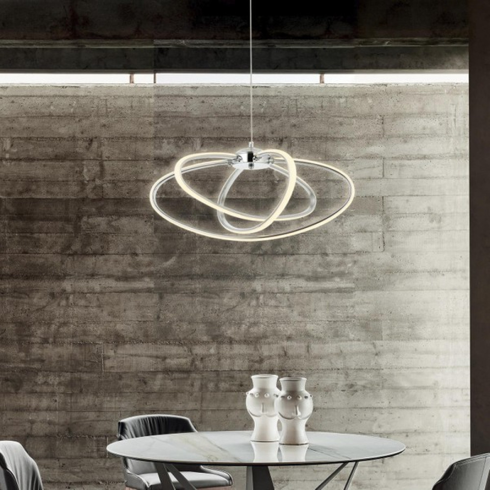 Lamore Home Seher 3 Renkli Ledli Krom 3'lü Sarkıt Avize Avize Fiyatı