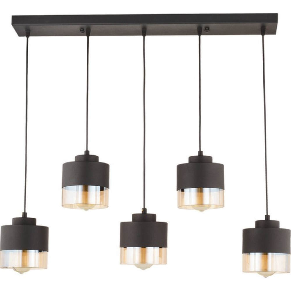 Lampa Luce Rico Modern Tasarım Sarkıt Sıralı Avize 5'li Siyah - 5'li Avize Fiyatı