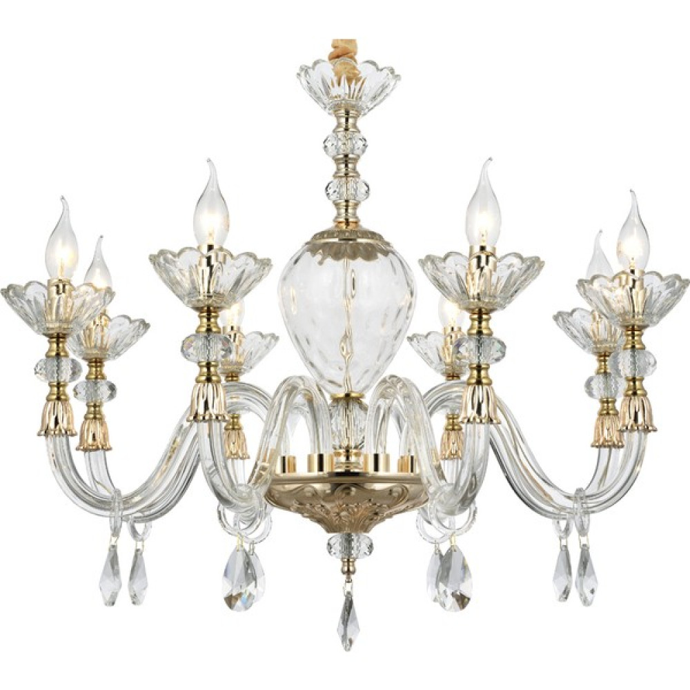 Lampa Lux Klasik 6 Kollu Cam Avize Sarı 75CM - 6'lı Avize Fiyatı