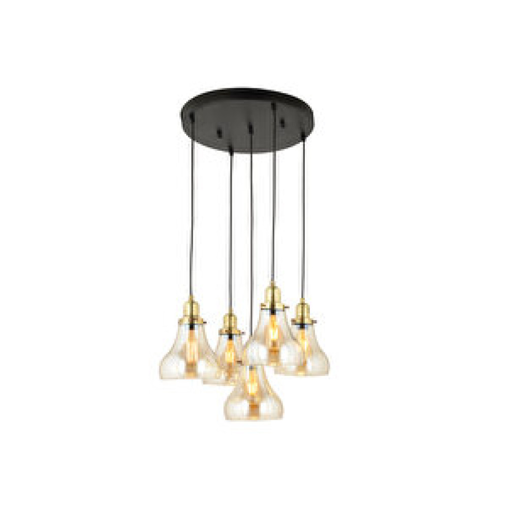 LampaLuce Lampaluce Cono Modern Sarkıt Salon Avizesi 5'li Sarı 40x70cm Avize Fiyatı