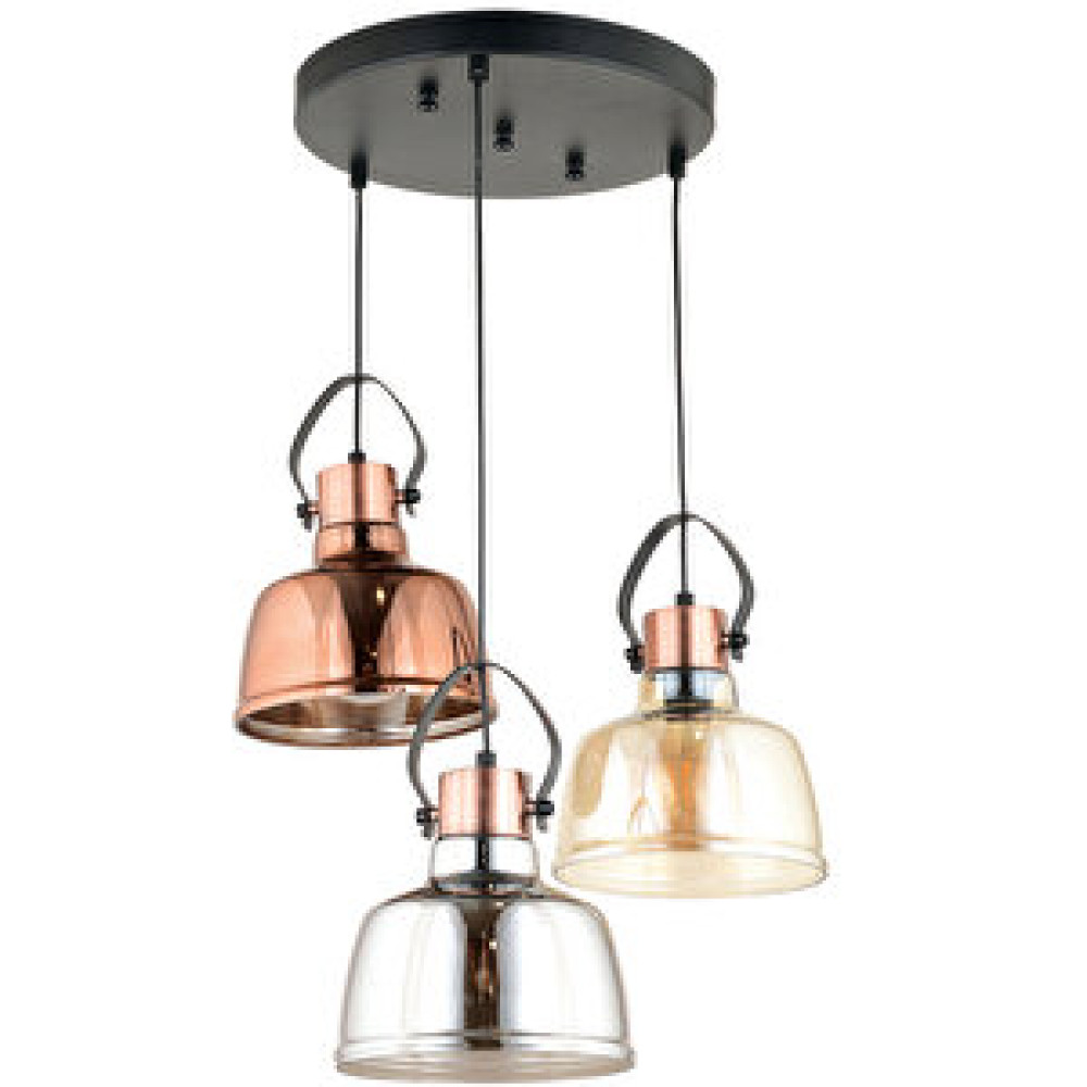 LampaLuce Lampaluce Fauno Modern Tasarım 3'lü Sarkıt 70cm Siyah Avize Fiyatı