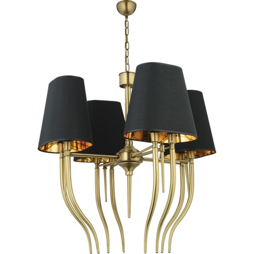 Lampaluce Lusso Modern Şapkalı Salon Avizesi 8'li Sarı 80 x 100 cm - Sarı - Siyah - 4'lü Avize Fiyatı