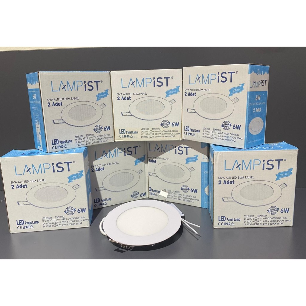 Lampist 6 Watt Slim Yuvarlak LED Panel Sıvaaltı Driver Dah - 6500K - Beyaz Diğer Fiyatı