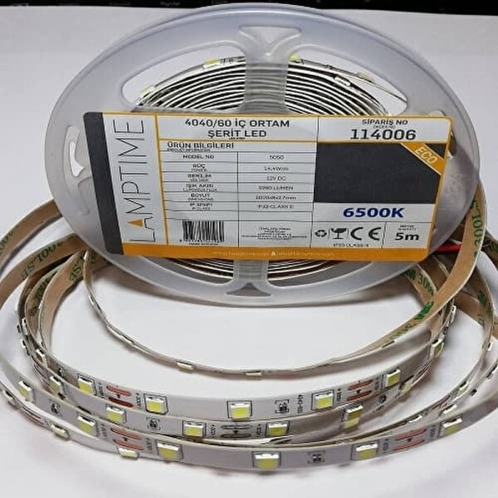 Lamptime Şerit LED Beyaz Iç Mekan 114006 5 Metre - 5 m Led Aydınlatmalar Fiyatı