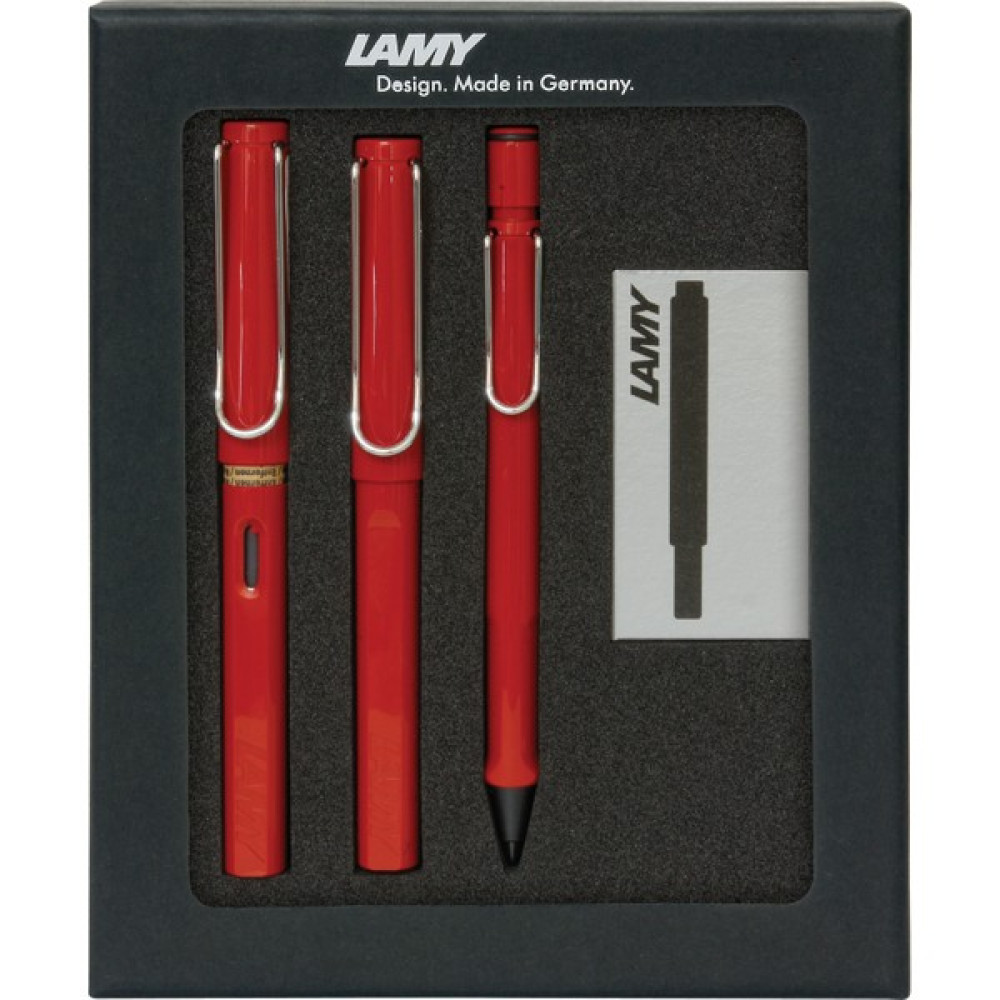 Lamy Safari 3’lü Kalem Seti Kırmızı TB3-K Jel Mürekkepli (Roller) Kalem Fiyatı