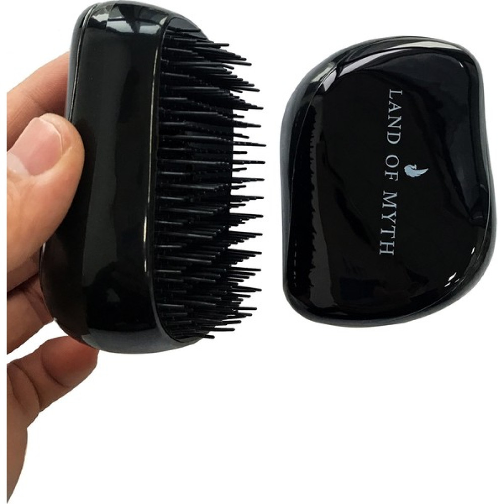 Land Of Myth - LOM1246 Compact Detangling Brush To Go - Çanta Tipi Kapaklı Saç Açma Tarama Fırçası - Black - Siyah Saç Fırçası ve Tarağı Fiyatı
