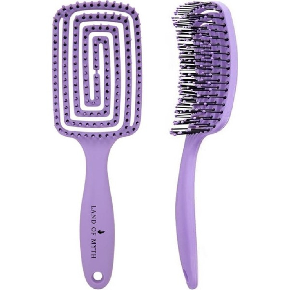 Land Of Myth - LOM1273 Üç Boyutlu Esnek Saç Açma ve Tarama Fırçası, Flexible Pro Brush (Lila) - Lila Oto Boyaları Fiyatı