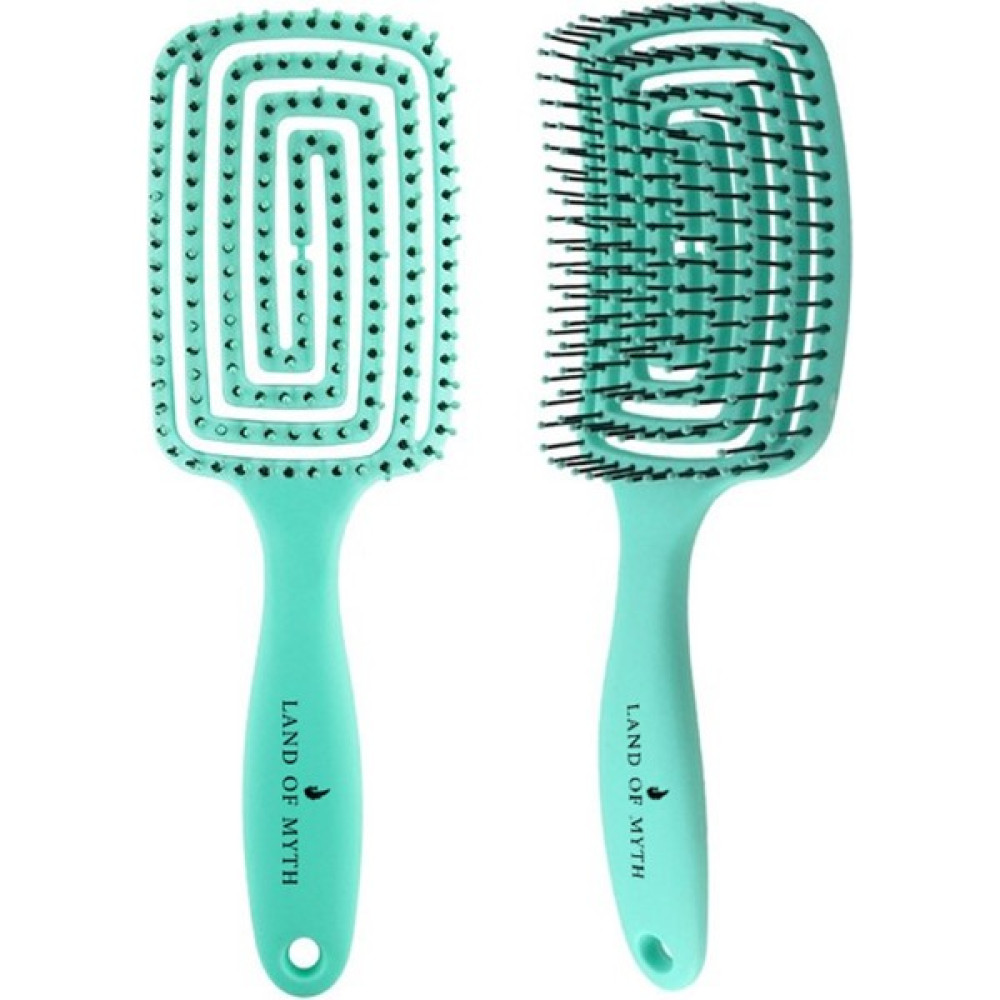Land Of Myth - LOM1274 Üç Boyutlu Esnek Saç Açma ve Tarama Fırçası, Flexible Pro Brush (Turkuaz) - Turkuaz Oto Boyaları Fiyatı