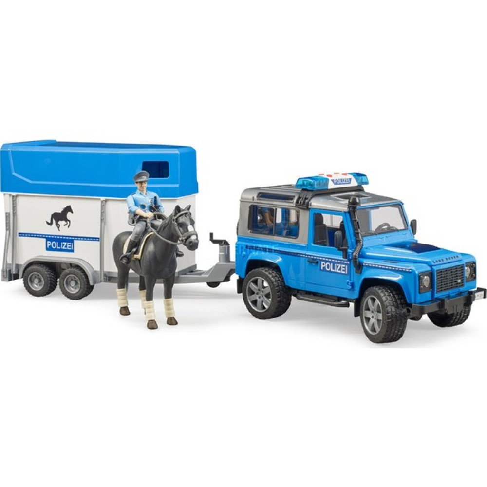 Land Rover Polis Aracı At Nakil Römorku Memur ve Atı  BR02588 Oyun Seti Fiyatı
