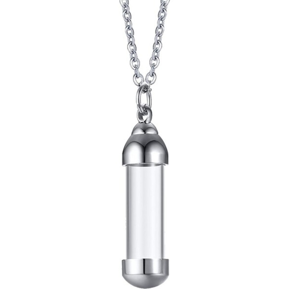Lanfy Charms Çelik Cam Açılabilir Konteyner Tüp Urn Kolye Kolye Gümüş S (Yurt Dışından) Bijuteri Kolye Fiyatı