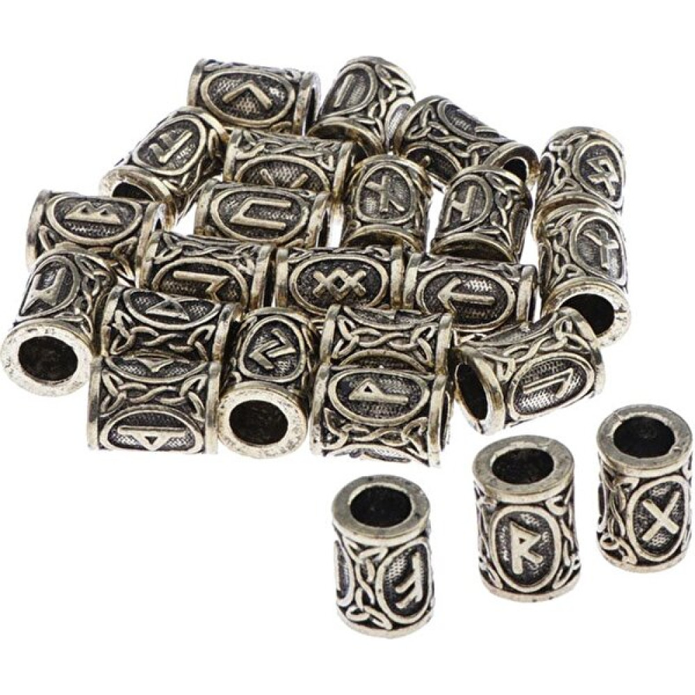 Lanfy Nortalya / Viking Rune Sakal Boncuk 24 Set Charm Boncuk - Sakallar, Saç, Takı Bronz (Yurt Dışından) Bijuteri Kolye Fiyatı