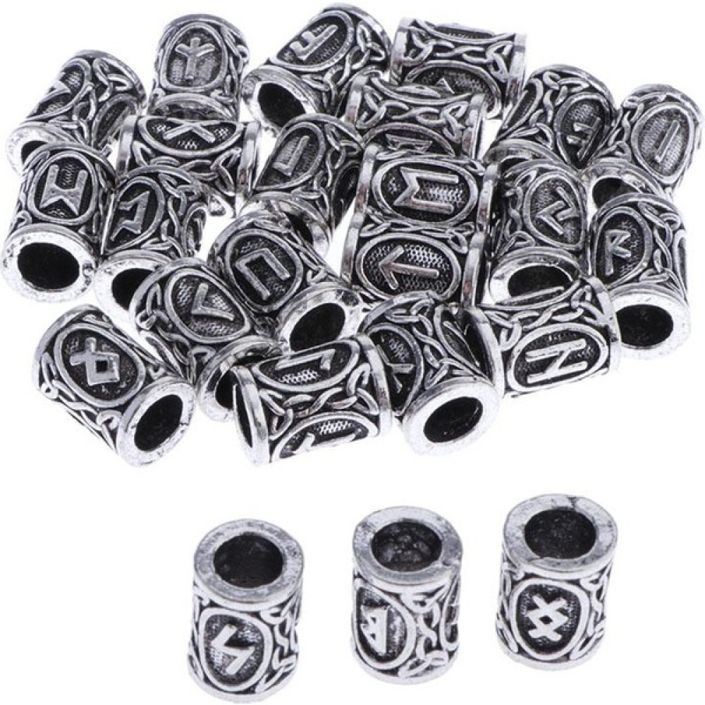 Lanfy Viking Rune Sakal Boncuk 24 Set Charm Boncuk - Sakallar, Saç, Mücevher Gümüş (Yurt Dışından) Bijuteri Kolye Fiyatı