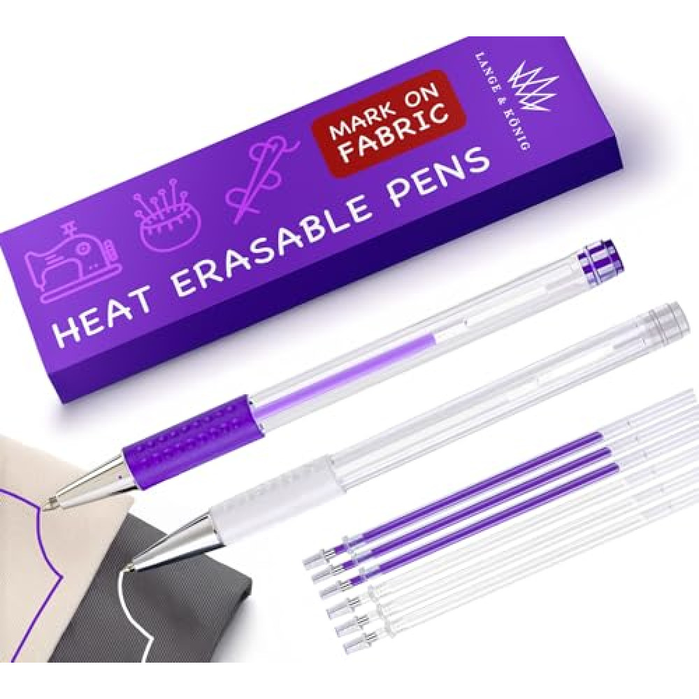 Lange & König Heat Erasable Fabric Marking Pens for Sewing - Sewing supplies quilting supplies sewing accessories sewing gifts quilting gifts embroidery supplies