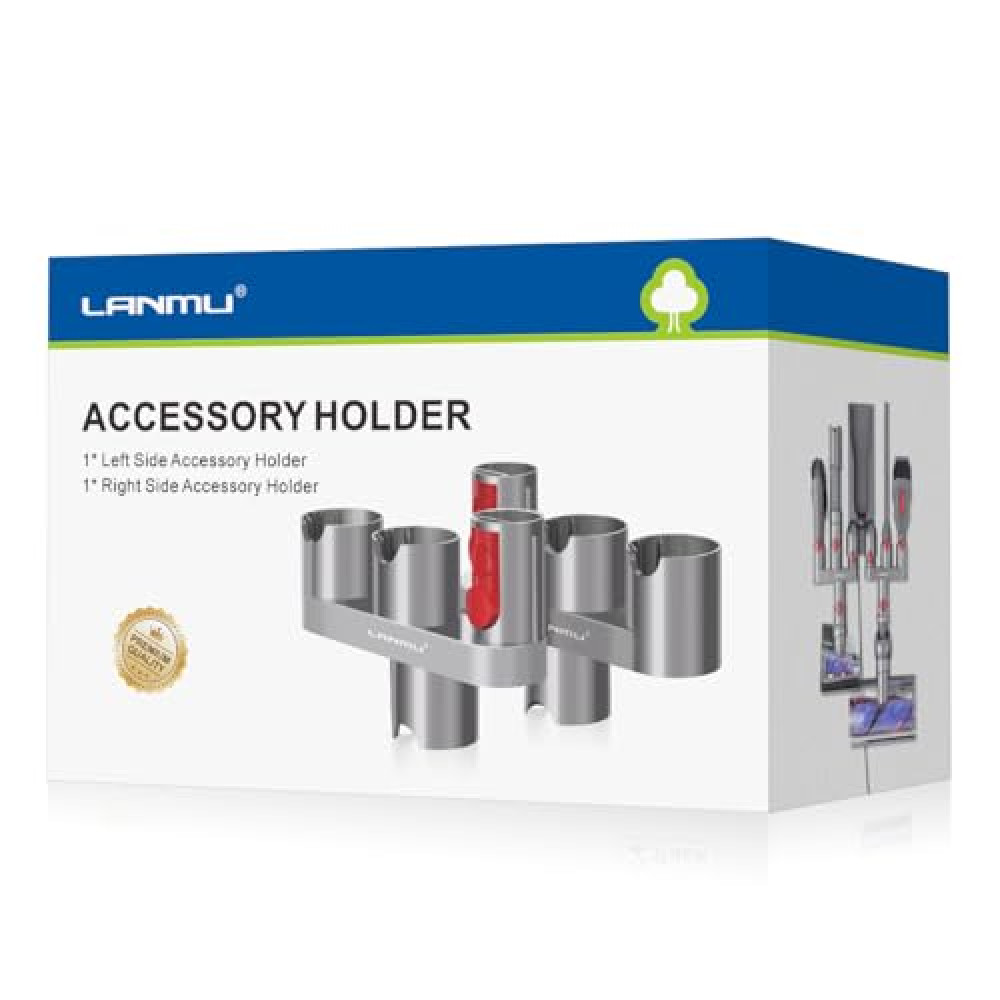 LANMU Accessory Holder Compatible with Dyson V15 V12 V11 V10 V8 V7 Outsize Gen5 G5 Cordless Stick Vacuum, No-Drilling Docking Station Attachments Organizer Accessories Storage Rack