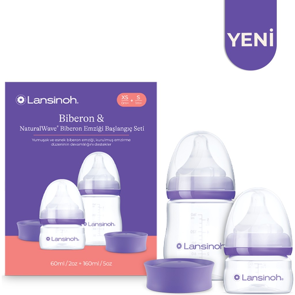 Lansinoh 60ML, 160ML ve Xs, S Akışlı Naturalwave® Biberon Emziği Yenidoğan Başlangıç Seti (0-3 Ay) Biberon Fiyatı