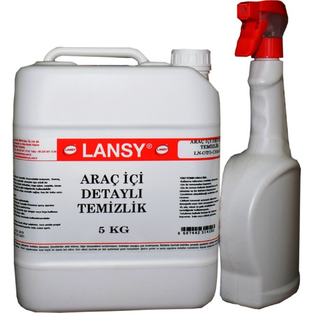Lansy Araç İçi Detaylı Temizlik 5 kg+Uygulama Spreyi Oto Genel Temizlik Fiyatı