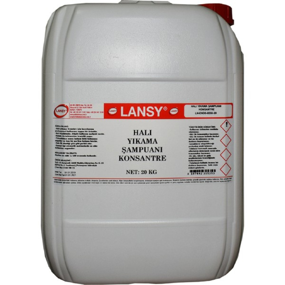 Lansy Halı Yıkama Şampuanı Konsantre 20 kg 1/100 Halı Şampuanı Fiyatı