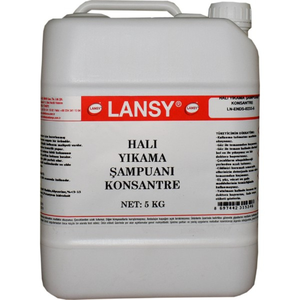 Lansy Halı Yıkama Şampuanı Konsantre 5 kg 1/100 Halı Şampuanı Fiyatı
