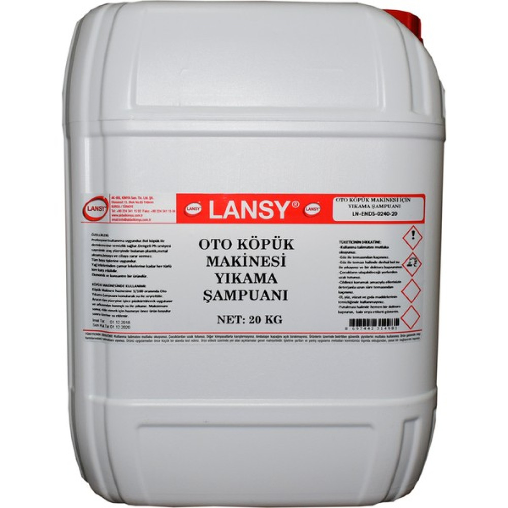 Lansy Oto Köpük Makinesi Şampuanı Konsantre 20 Kg Oto Yıkama Ürünleri Fiyatı